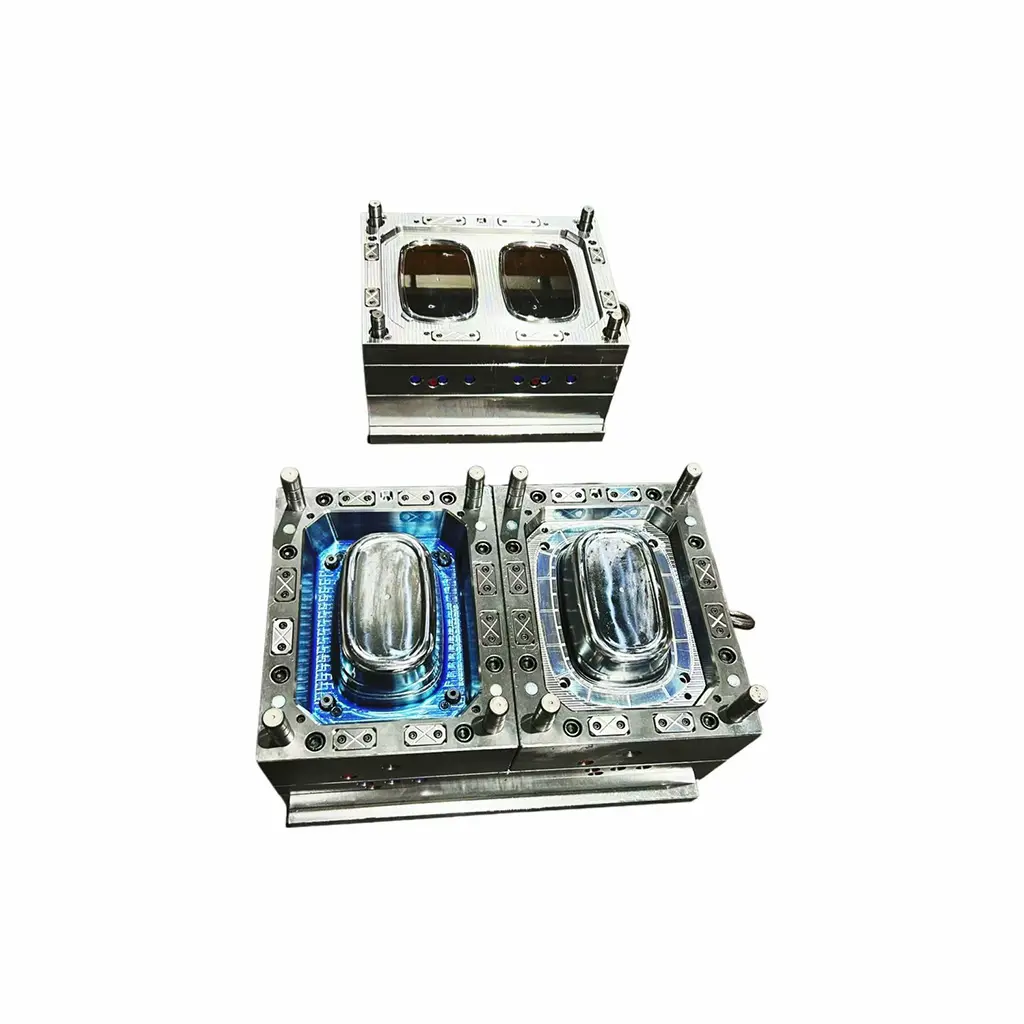 Custom 2-cavity plastic enclosure mould with optimized cooling